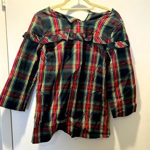 NWT Talbots plaid 3/4 sleeve shirt Size M